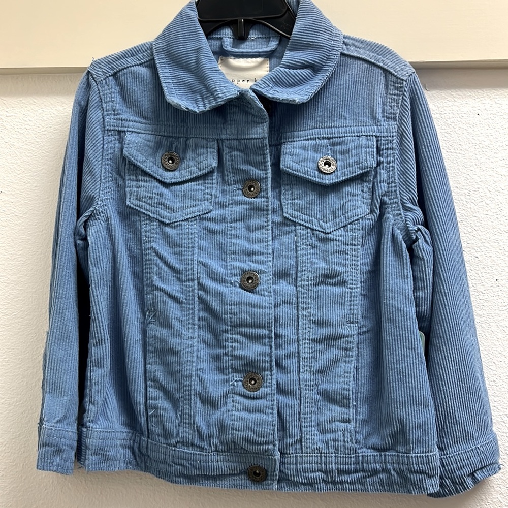 NWT Girls Light Blue Corduroy Jean Jacket, Size 5